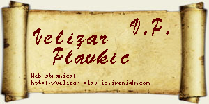 Velizar Plavkić vizit kartica